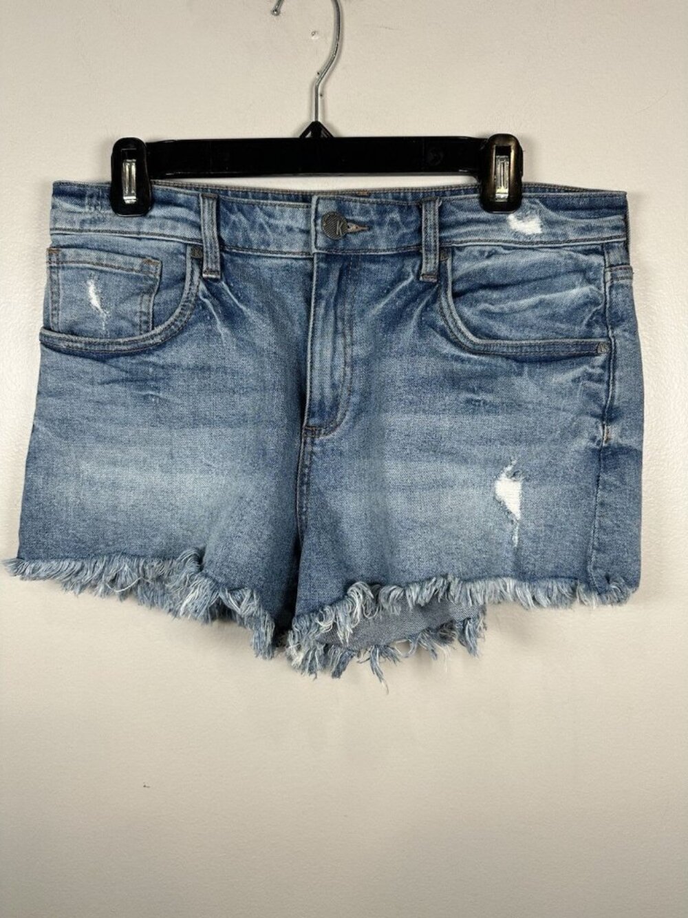 Kut from the Kloth Jane High Rise Shorts Size 8 Distressed Blue Denim Faded